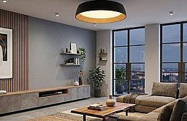 מנורה תלויה משולבת עץ שחור/לבן - אורטי מנורה תלויה משולבת עץ שחור/לבן - אורטי